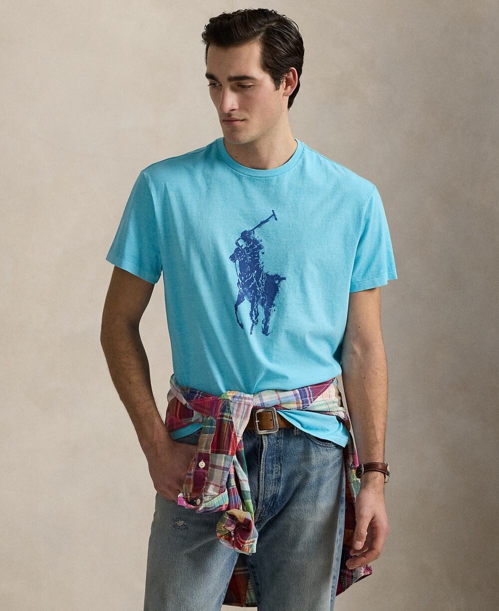 Polo Ralph Lauren Classic-Fit Big Pony Cotton Jersey T-Shirt Lagoon Blue Large